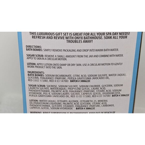 Onyx Bathhouse Spa Day Set 5 Piece Diamond Mirror Sugar Scrub Bath Bomb Lotion - Picture 4 of 4